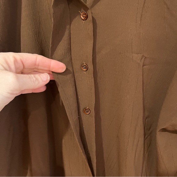 Diana Charles brown long sleeve hideaway buttons size 11 - Picture 3 of 8
